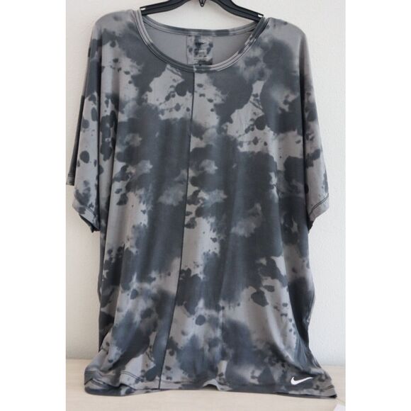 Nike Dri-FIT DX0922-060 Men's Sz 4XL-Tall Gray Allover Print S/S Yoga Top - Picture 1 of 9